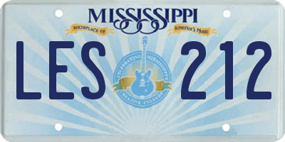 MS license plate LES212