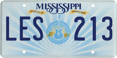 MS license plate LES213