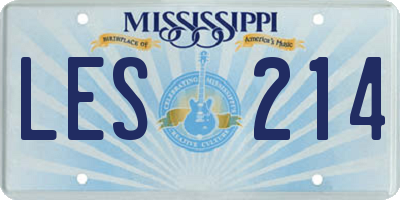 MS license plate LES214