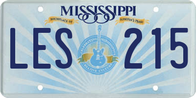 MS license plate LES215