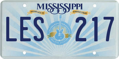MS license plate LES217