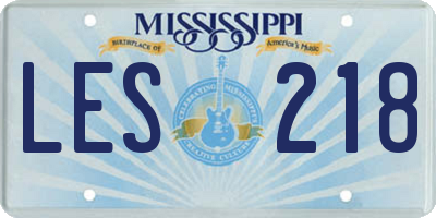 MS license plate LES218