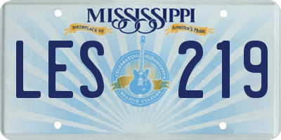MS license plate LES219