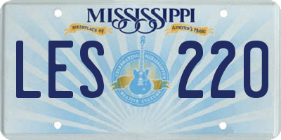 MS license plate LES220