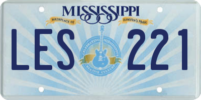 MS license plate LES221