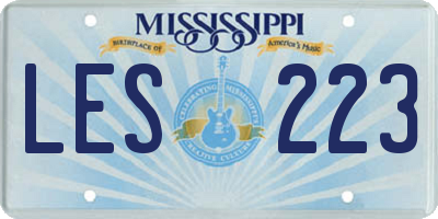 MS license plate LES223