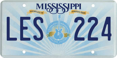 MS license plate LES224