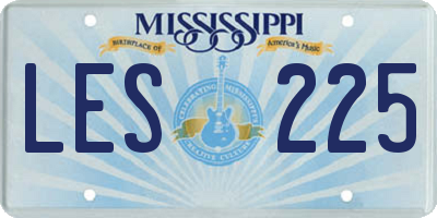 MS license plate LES225