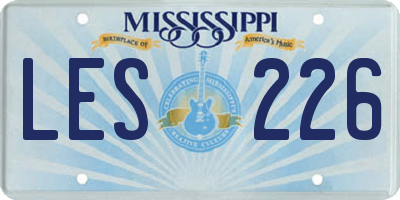 MS license plate LES226