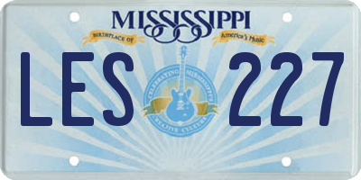 MS license plate LES227