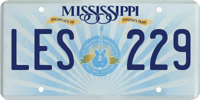 MS license plate LES229