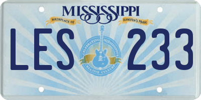 MS license plate LES233