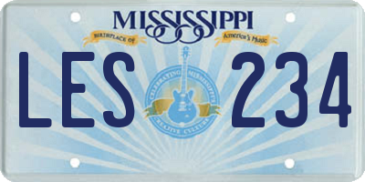 MS license plate LES234