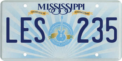 MS license plate LES235