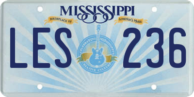 MS license plate LES236