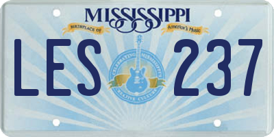 MS license plate LES237