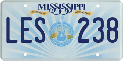 MS license plate LES238