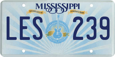 MS license plate LES239