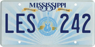 MS license plate LES242