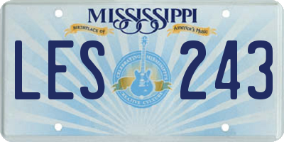MS license plate LES243