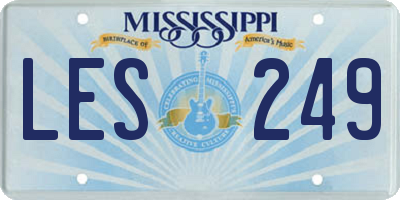 MS license plate LES249