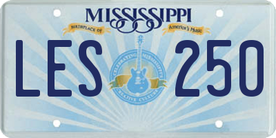 MS license plate LES250