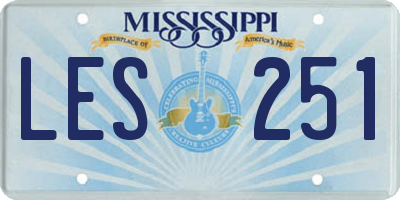 MS license plate LES251