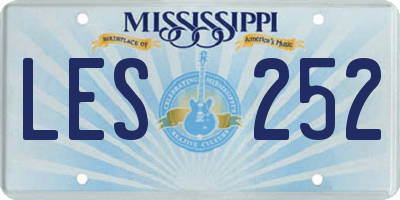 MS license plate LES252