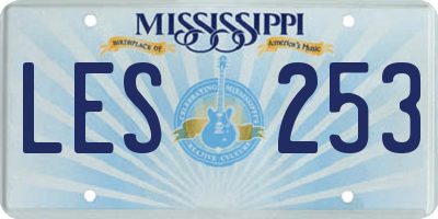 MS license plate LES253