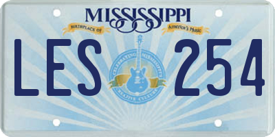 MS license plate LES254