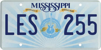 MS license plate LES255
