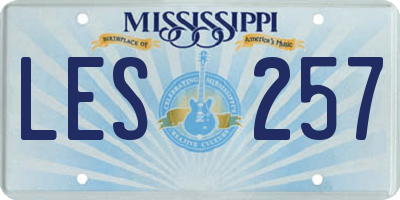 MS license plate LES257