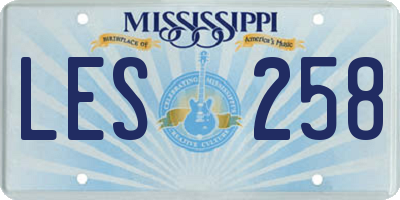 MS license plate LES258