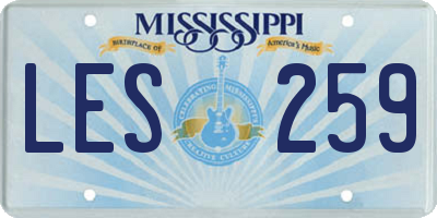 MS license plate LES259