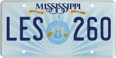 MS license plate LES260