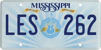 MS license plate LES262