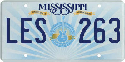 MS license plate LES263