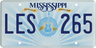MS license plate LES265