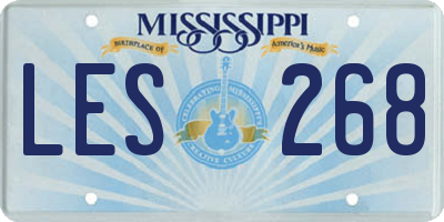 MS license plate LES268