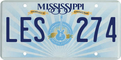 MS license plate LES274