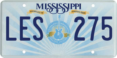 MS license plate LES275