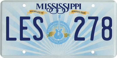 MS license plate LES278