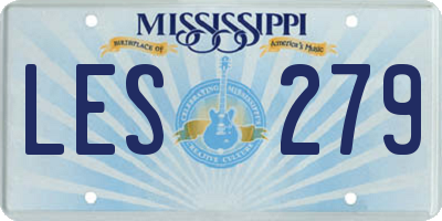 MS license plate LES279