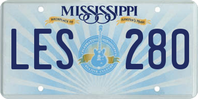 MS license plate LES280