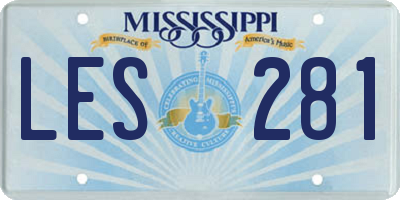 MS license plate LES281