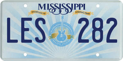 MS license plate LES282