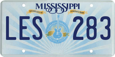 MS license plate LES283