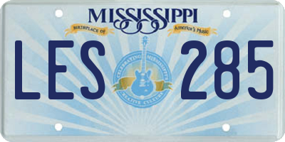 MS license plate LES285