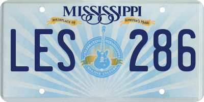 MS license plate LES286