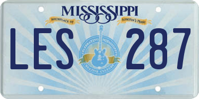 MS license plate LES287